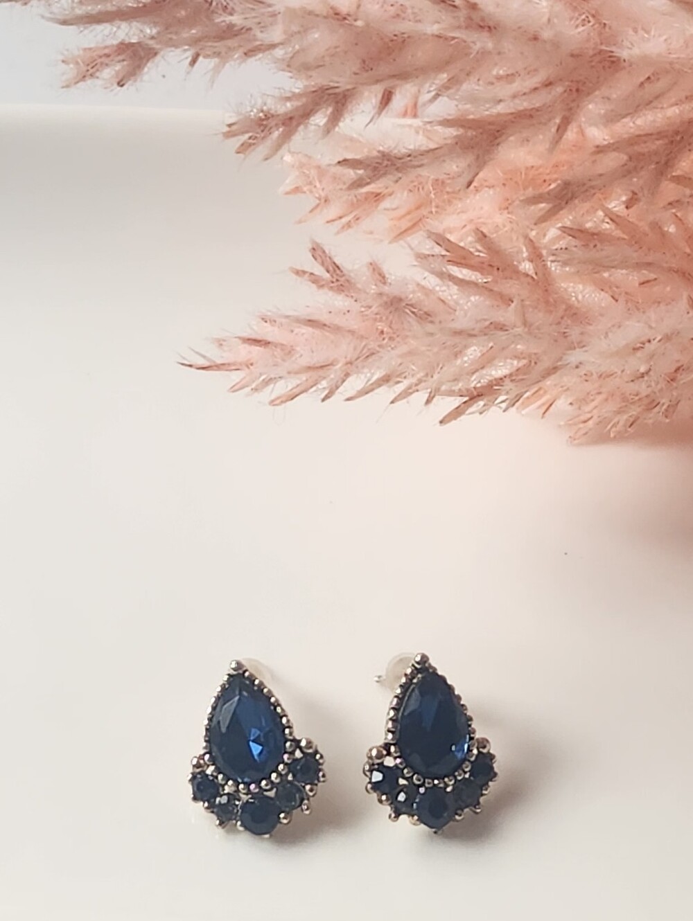 Blue Teardrop Statement Earrings